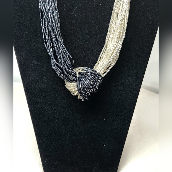 Jewelry - Multi-Strand Silver and Black Necklace.